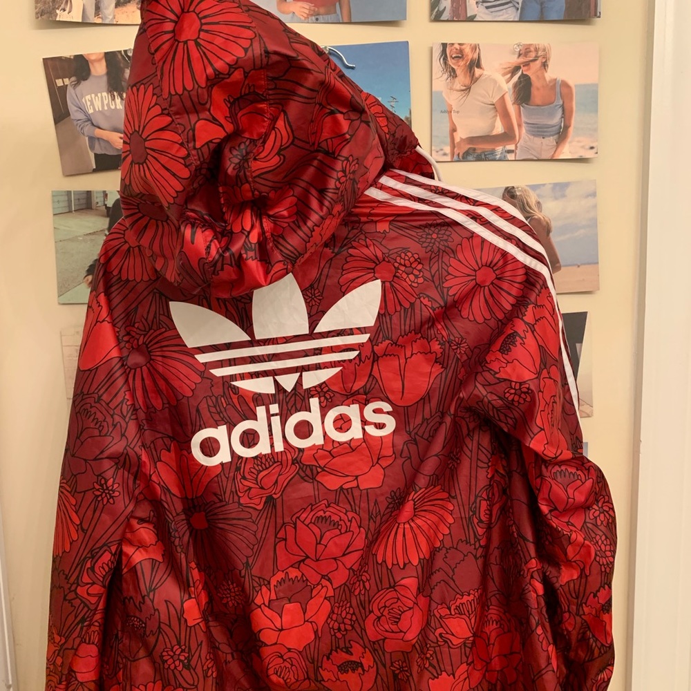 Red Floral Windbreaker